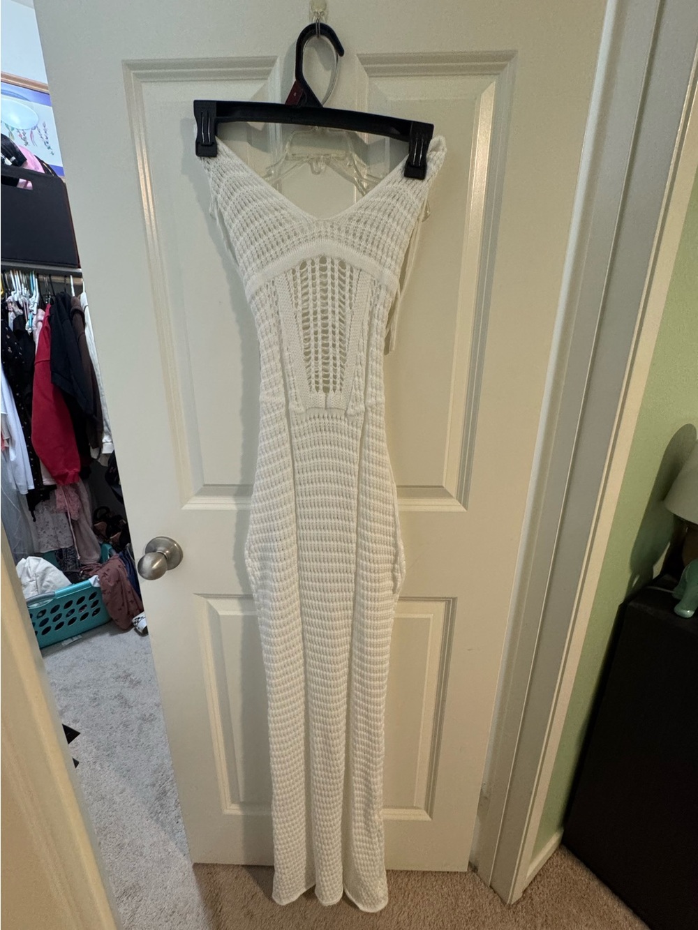 Muse White Crochet Maxi Dress